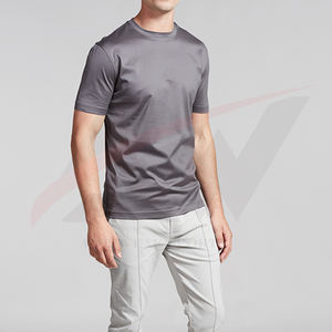 Calidad superior al por mayor personalizado bordado impresión logo algodón verano manga corta gimnasio fitness diferente color Camiseta Hombre - Product Image 2