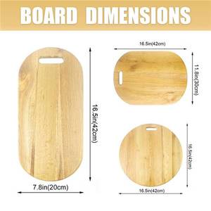 เขียงทรงกลมทรงสี่เหลี่ยม3แบบมีด้ามจับแผ่นไม้มะม่วงธรรมชาติ - Product Image 6