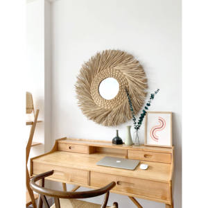 100% Eco-friendly Seagrass Wall <b>Mirror</b> With Frame Bohemian Style Seagrass Antique <b>Mirror</b> Frame - Product Image 5