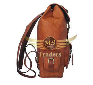 Mochila con estampado de logotipo personalizado, bolsas de viaje para exteriores, mochila de viaje para exteriores de cuero genuino Vintage a la moda 2024 - Product Image 3