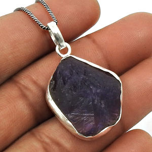 Colgante antiguo de piedras preciosas de cuarzo rosa en bruto Natural hecho a mano Vintage 925 colgante de plata esterlina sólida para mayorista de mujer - Product Image 2