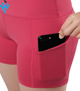 Shorts de motard, d'athlétisme et de course à pied, avec poche latérale, Logo personnalisé, décontracté, pour femmes, vêtements actifs - Product Image 3