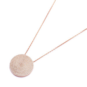 Collar de forma redonda de piedra de circón transparente, venta al por mayor turca, joyería de plata de ley 925 hecha a mano - Product Image 2