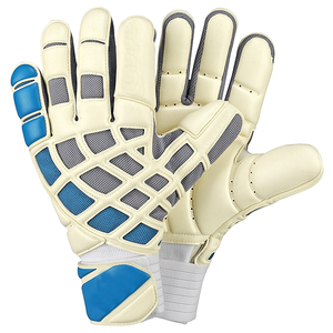 Gants de sport imprimés avec logo personnalisé bleu et blanc Gants de gardien de but nouveau design à vendre - Product Image 5