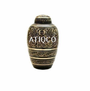 โกศทองเหลืองสำหรับงานศพของผู้ใหญ่ทำจากโลหะสีดำสง่างาม - Product Image 6