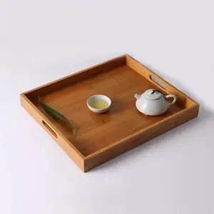 Bán sỉ vuông Vòng trà tre khay cà phê với xử lý đồ dùng thực phẩm khay tre nhà bếp giá rẻ đồ dùng nhà bếp sản phẩm thủ công