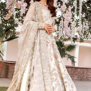 ELEGANT--NEW----BEAUTIFUL--BRIDAL--NEW--FLOOR-LENGTH, vestido con cuentas de cristal embellecidas, trabajo de piedra para boda = 2021 - Product Image 1