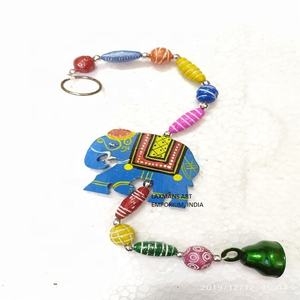 Nouvelles tentures de porte d'éléphant perlé en bois peintes à la main pour le fournisseur en gros de Diwali d'Inde - Product Image 6