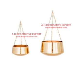 Bol en métal décoratif de haute qualité en cuivre antique, vase à fleurs avec support suspendu, pot de fleurs à vendre - Product Image 5