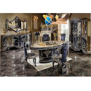 Compre un Juego de Comedor con Acabado Metálico de Diseño, Juego de Muebles de Comedor Modernos Tallados a Mano, Estilo Francés, Tallados a Mano - Product Image 1