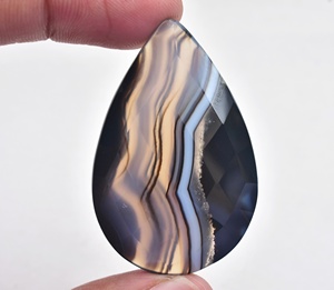 Cuentas de Ágata Banda y Sardónix en Capas, Gemas Sueltas Naturales de Alta Calidad, 20-50mm, Negras para Joyería - Product Image 6