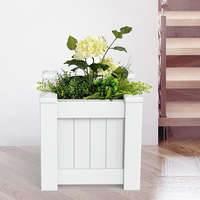 Macetero de plástico y vinilo para jardín, caja cuadrada de PVC para flores, venta al por mayor