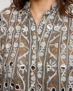 Vestido Midi de lujo con manga larga y botones en el frente, para mujer - Product Image 2