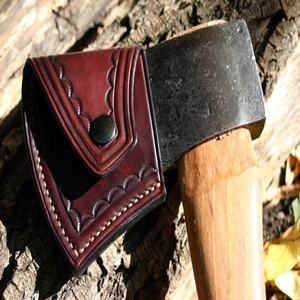 Hacha de acero al carbono 45 # profesional al por mayor con mango curvo de doble color, funda de nailon de cuero duradero, compatible con OEM y ODM - Product Image 5