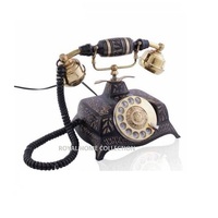 Laiton métal noir finitions vieux téléphone laiton Antique vieux téléphone laiton maison décoratif vieux téléphone