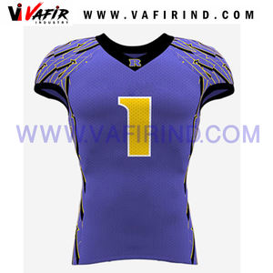 Camiseta de fútbol americano con sublimación personalizada, uniforme de sarga transpirable, opciones de talla grande - Product Image 4