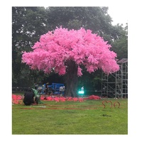 Arbre artificiel en fleurs de cerisier en forme de parapluie de 650 cm, fleurs en soie et fibre de verre, réalistes, durables, résistants à l'eau, pour les mariages