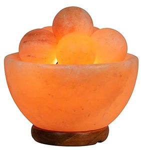 Himalayan <b>Salt</b> Fire Bowl <b>Lamp</b> with Round Balls Eco-Friendly Handmade Design Enhances Ionic Balance Improves Indoor Air Quality - Product Image 4