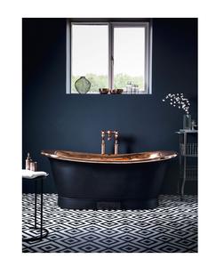 Bañera de cobre 100% hecha a mano, muebles de baño modernos de acero inoxidable con cortina de ducha portátil, bañera de hidromasaje al aire libre para remojo - Product Image 5