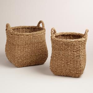 Nordic Bohemian Rustic Water Hyacinth Laundry Storage <b>Basket</b> Wholesale Basic <b>Straw</b> with Handles - Product Image 2