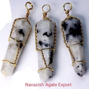 Pendentif crayon en cristal arc-en-ciel blanc naturel pour bijoux d'énergie de guérison - Product Image 2