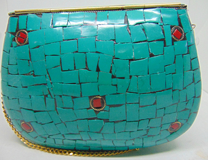 Firoja Mosaic Work Women Evening Metal Clutch <b>Envelope</b> Bags Sling Shoulder Fashion Indian Vintage From Delhi - Product Image 4