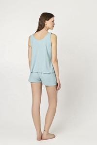 ชุดลำลองผู้หญิงแบบคลาสสิกผ้าลินินนุ่มธรรมชาติสีน้ำเงินอ่อน,เสื้อกล้ามผู้หญิงเสื้อแขนกุดและคอกลมเสื้อกล้ามฤดูร้อนที่สมบูรณ์แบบ - Product Image 2