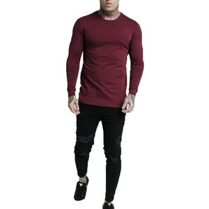 Camiseta de manga larga Slimfit para hombre Tela de tacto suave con logotipo personalizado Liso Casual Fitness Gym Training Nuevo - Product Image 2