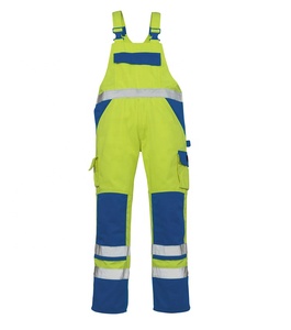 Último estilo hombres Hi Vis de verano de algodón de poliéster de Color contraste babero pantalones Cargo uniforme pantalones de trabajo para los hombres - Product Image 5