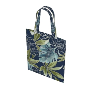 Venta caliente 100% algodón reciclar bolsa de compras ecológica con hojas de impresión veraniega - Product Image 2