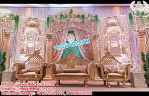 Maravillosa boda recepción corona etapa EE. UU. Gran boda nuevo oro etapa moderna boda etapa de decoración - Product Image 4