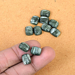 10X8 MM Serafinita natural Serafina Piedra preciosa verde Cabujón suelto Corte Rectángulo en forma de piedra utilizada para la fabricación de joyas - Product Image 6