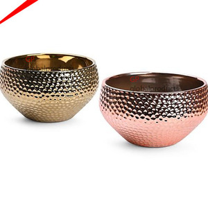 Bol de service rond en métal écologique, le plus beau, avec finition cuivrée - Product Image 2
