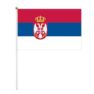 उच्च गुणवत्ता के खेल टीम विज्ञापन 3x5ft अमेरिका प्रशंसकों टीम डिजिटल मुद्रण मिलवॉकी झंडा कस्टम सर्बिया हाथ पकड़ा चिह्नित