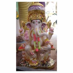 รูปปั้นพระพิฆเนศหินอ่อนสี - Product Image 1