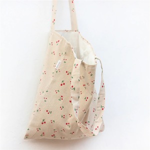 Cotton Linen Shopping <b>Tote</b> Shoulder Carrying <b>Bag</b> Eco Reusable <b>Bag</b> Printed Red Cherry - Product Image 6