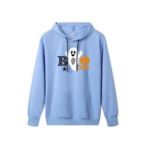 Halloween Women's Autumn Winter Lined Casual 100% Cotton Print <b>Hoodie</b> Sweatshirt Long Sleeve Pocket Pullover - Product Image 3