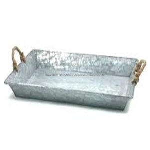 Plateau à chaussures rectangulaire moderne en fer galvanisé indien fait main, magnifiquement conçu, durable et compatible lave-vaisselle - Product Image 4