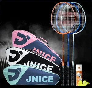 Ensemble de raquettes de Badminton 6 pièces, 9 pouces, 2 raquettes en carbone et un sac, volants en Nylon