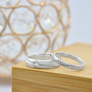 Anillos Unisex de Plata de Ley 925 Chapados en Oro para Aniversario de Boda, Compromiso Romántico, Time Oath - Product Image 3