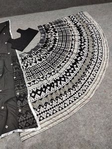 Royal Export Presenting New Designer Faux Georgette with Sequence Work Full Flair Black <b>Colour</b> Lehenga Choli with Dupatta - Product Image 2