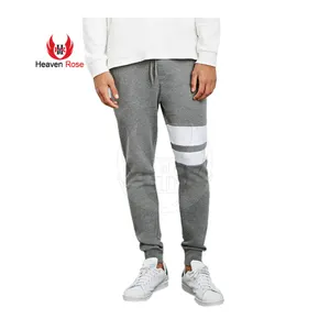 Custom Made Hot Selling Men's Gray Elastic Waist Drawstring Closed Bottom Sweatpants Casual Joggers Fleece Pants