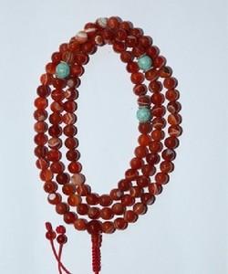 Cuentas Mala de oración hechas a mano, piedra cornalina, negro y amarillo, tamaños de 6mm y 8mm, hechas de cuentas sueltas de Coral - Product Image 5