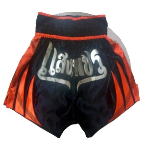 กางเกงขาสั้นมวยไทยขาสั้นใส่สบายมีป้ายด้านหน้าสำหรับศิลปะการต่อสู้ - Product Image 1