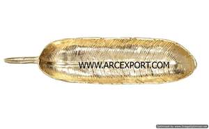 Plateau de cuisine moderne argenté et doré Décoration de table en métal de qualité supérieure Plateau de service antique en corail perlé à bon prix - Product Image 5