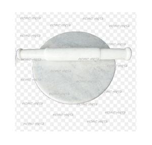 White <b>Marble</b> Round Shape Pastry Board and <b>Rolling</b> <b>Pins</b> Highest Quality Chakla Belan for Chapati Maker Chakla Belan - Product Image 4