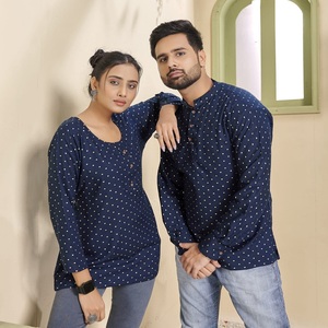 Chemise courte indienne rouge Kurta en coton pour homme Robe ethnique indienne - Product Image 4