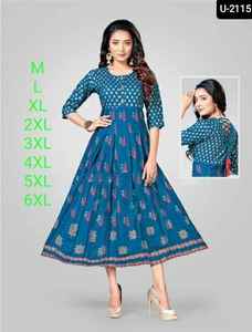Rayon Kurtis avec feuille lourde imprimé Readymade Kurtis avec bas prix pour dames décontracté Wera indien vêtements ethniques fantaisie Rayon Kurti - Product Image 5