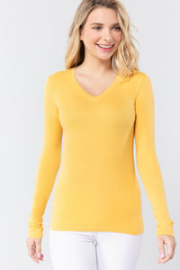 Camisetas de manga larga con cuello de pico para mujer, Camiseta básica activa de peso ligero, camisetas de manga larga con estampado personalizado - Product Image 2
