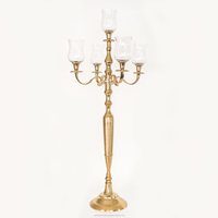 Candélabres en aluminium doré faits à la main, tailles personnalisées, pour centre de table de mariage, marque Alam, vente directe d'usine